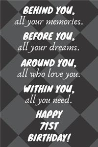 Behind You All Your Memories Before You All Your Dreams Happy 71st Birthday