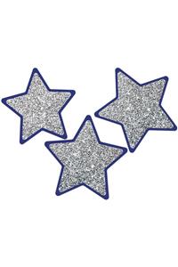 Sparkle and Shine Solid Silver Glitter Stars Cut-Outs
