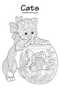 Cats Coloring Book for Grown-Ups 1 & 2