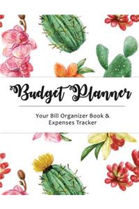 Budget Planner: Cactus Large Budget Planner, (8.5x11 Inches): Expense Tracker for 24 Months
