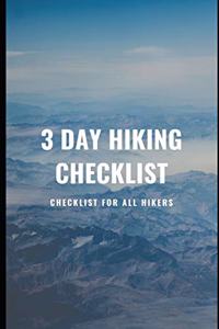 3 Day Hiking Checklist