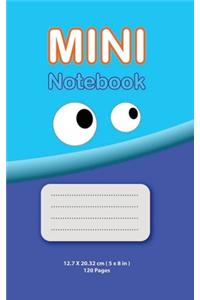 Mini Notebook for Kids - 5 x 8 inches, 120 pages, College ruled - ( bleu edition )