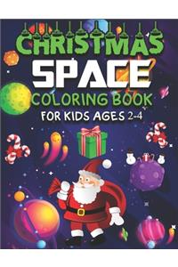 Christmas Space Coloring Book for Kids Ages 2-4