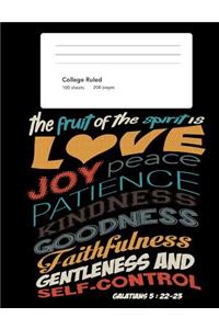 Christian College Ruled Composition Notebook - Fruit Of The Spirit