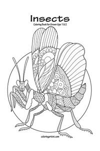 Insects Coloring Book for Grown-Ups 1 & 2