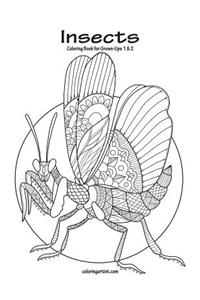 Insects Coloring Book for Grown-Ups 1 & 2