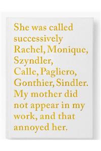 Sophie Calle: Rachel Monique