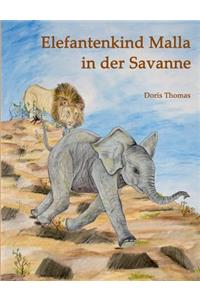 Elefantenkind Malla in der Savanne