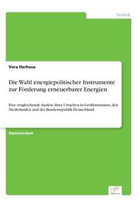 Die Wahl energiepolitischer Instrumente zur Förderung erneuerbarer Energien