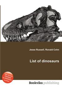 List of Dinosaurs