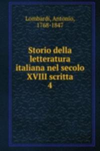 Storio della letteratura italiana nel secolo XVIII scritta