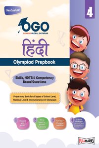 Full Marks Hindi Olympiad Class 4 Prepbook / Guide with Competency-Based Questions, Skills Based Questions Mock Test Papers, and OMR Sheets for 2024 - 2025 Exams.