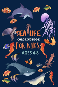 sea life coloring book for kids ages 4-8