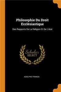 Philosophie Du Droit Ecclésiastique