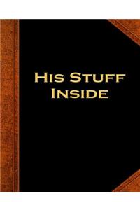 His Stuff Inside School Composition Book Vintage Style