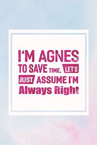 I'm Agnes to Save Time, Let's Just Assume I'm Always Right