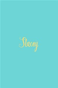 Stacey: Personalized Name Turquoise Matte Soft Cover Notebook Journal to Write In. 120 Blank Lined Pages