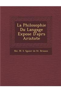 Philosophie Du Langage Expos E D'Apr S Aristote