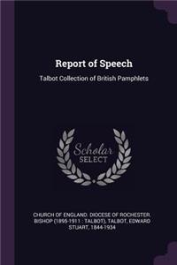 Report of Speech