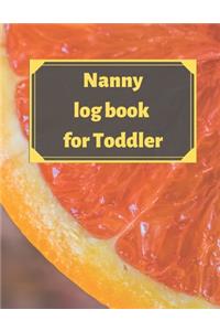 Nanny log book for Toddler