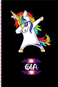 Gia - Dabbing Unicorn personalized named Notebook