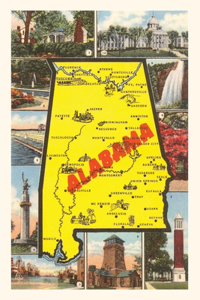 Vintage Journal Alabama Map and Scenes