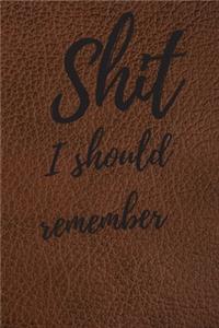 Shit I should remember