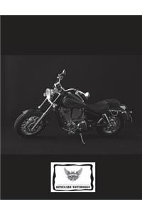 Unruled (Unlined) Blank Composition Notebook (8.5"x11" inches) 150 Pages: Classic Motorcycle Easy Rider Cover Design