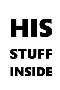 His Stuff Inside Journal For Men Black Font On White Design