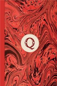 Monogram Q Marble Notebook (Regency Red Edition)