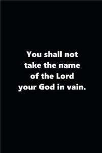 2019 Weekly Planner Religious Theme 2nd Commandment Modern Black White