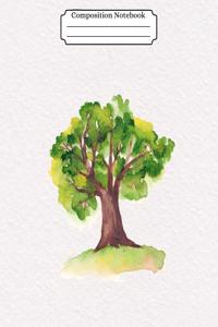 Composition Notebook Watercolor Tree Design Vol 20