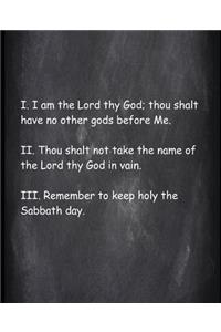 Religious School Composition Book First 3 Commandments Chalkboard Style