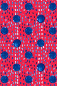 Journal Notebook Indigo Blue Ink Spots and Dots On Red