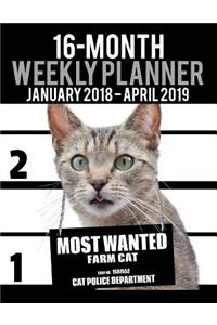 2018-2019 Weekly Planner - Most Wanted Farm Cat