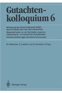 Gutachtenkolloquium 6: Minderung Der Erwerbsfahigkeit (Mde) Durch Arbeitsunfall Oder Berufskrankheit. Besonderheiten an Der Nahtstelle Zwischen Medizinischer Und Beruflicher Rehabilitation. Schulterverletzungen/Schultererkrankungen