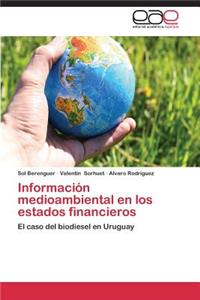 Información medioambiental en los estados financieros