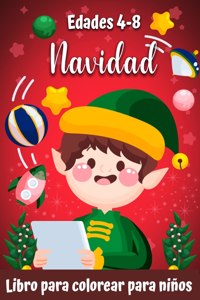 Libro para colorear de Navidad para niños de 4 a 8 años.