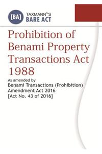 Prohibition Of Benami Property Transactions Act 1988