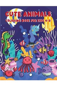 Cute Animals Coloring Book for Kids 4-8