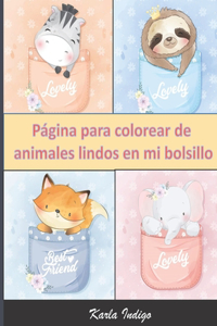Página para colorear de animales lindos en mi bolsillo