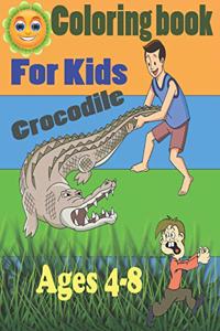 Coloring book for kids crocodile ages 4-8