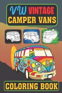 VW Vintage camper vans Coloring Book