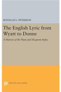 English Lyric from Wyatt to Donne