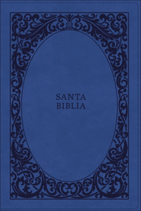 Rvr60, Santa Biblia, Tierra Santa, Ultrafina, Letra Grande, Leathersoft, Azul, Con Cierre, Palabras de Jesús En Rojo, Comfort Print