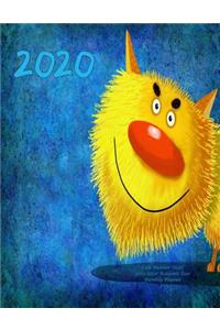 2020- Cute Monster Visits 2019-2020 Academic Year Monthly Planner