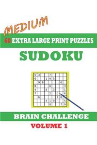 Sudoku 60 Medium Extra Large Print Puzzles
