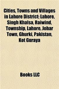 Cities, Towns and Villages in Lahore District