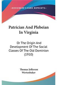 Patrician And Plebeian In Virginia