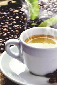 Cup of Cappuccino with Coffee Beans Journal